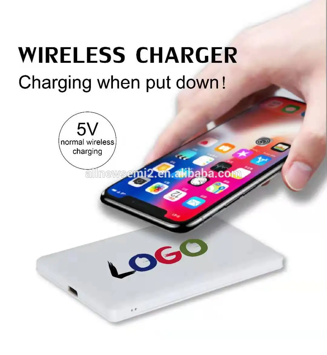 Hot-selling wholesale Ultra-thin creative Double-sided color printing  wireless charging base