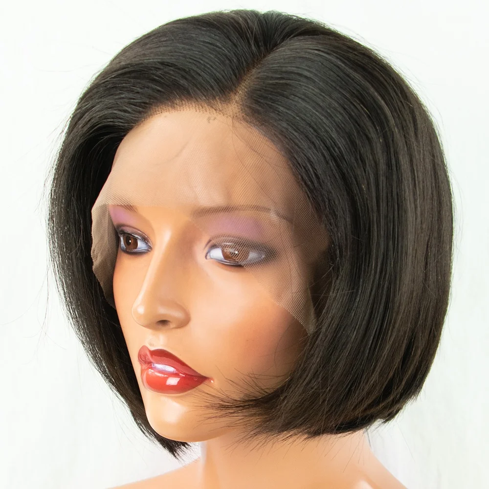 

Aliblisswig Human Hair Lace Frontal Wigs Glueless Pixie Cut Straight Short Bob Virgin Human Hair Lace Front Wigs for Black Women