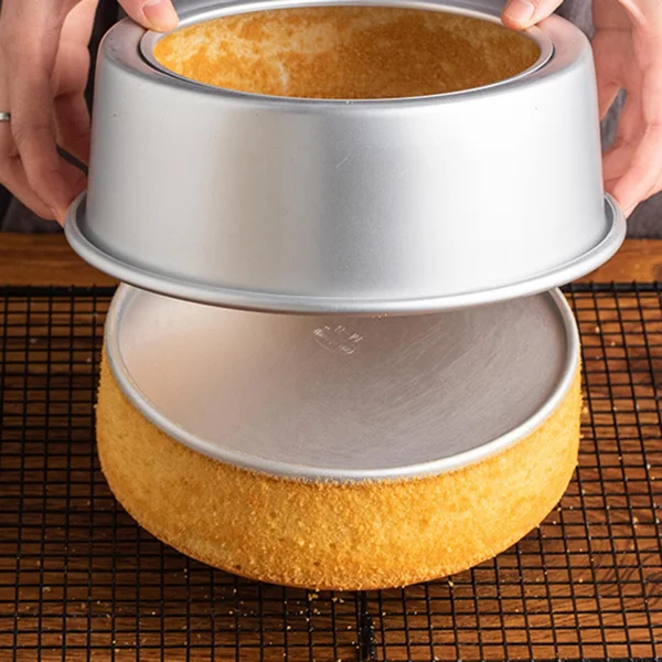 

Nonstick 2-16 Inch Aluminum Bakeware Cheesecake Pan Round DIY Cake Baking Molds with Removable Bottom, Silver