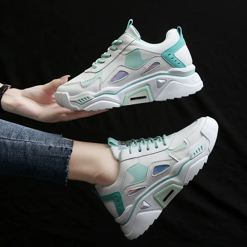 

2020 Fashion Women Casual Sport Shoes Mesh Sneakers for Women Platform Flats Chunky Sneakers Outdoor Running Breathable Shoes
