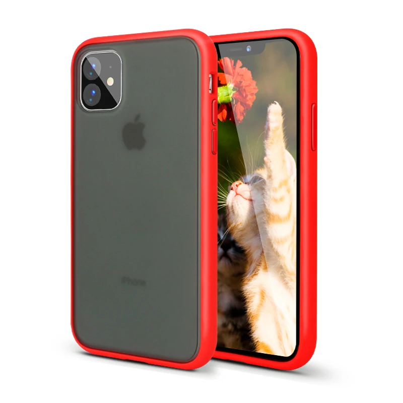 

LZB Matt back Removable Button Colorful sides Phone Case for Iphone 11