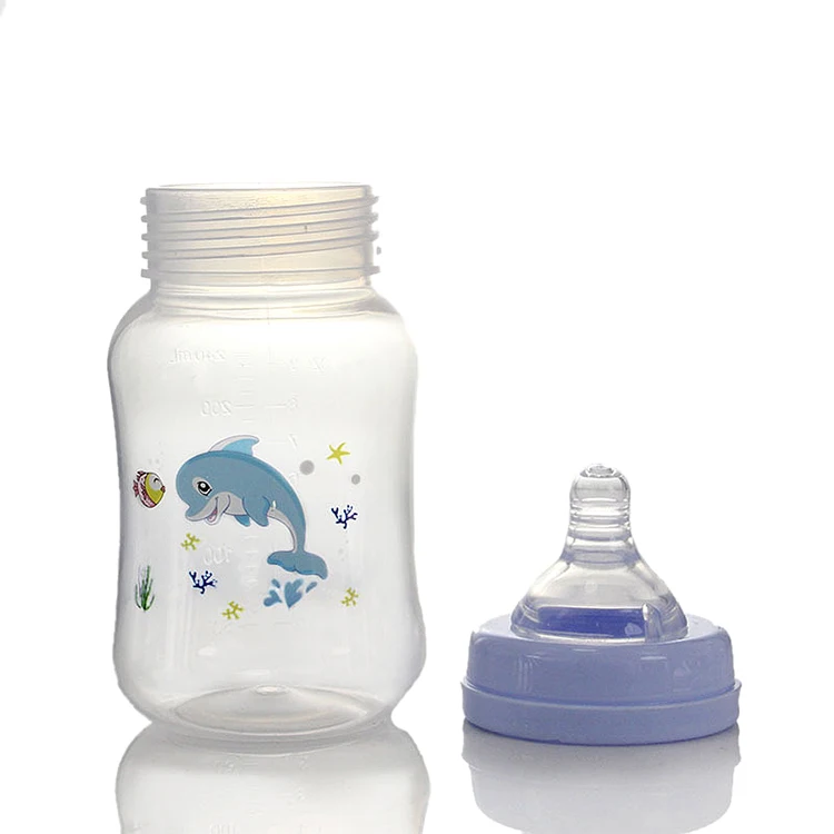 

OEM 240ML/8OZ Plastic Wholesale BPA Free Wide Neck Baby Feeding Bottle