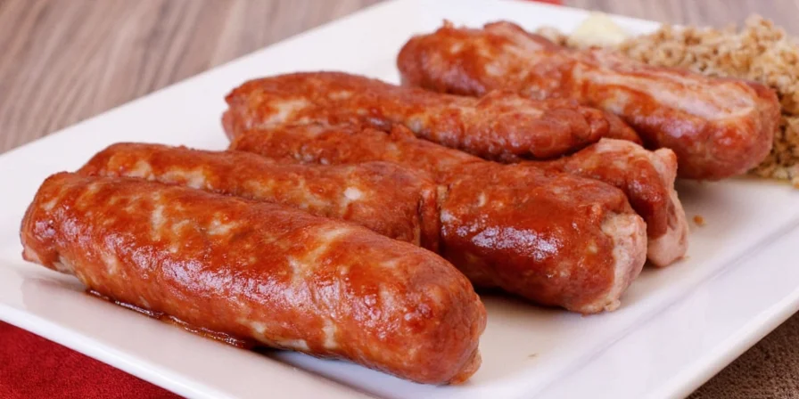Fresh breakfast sausage links on a skillet