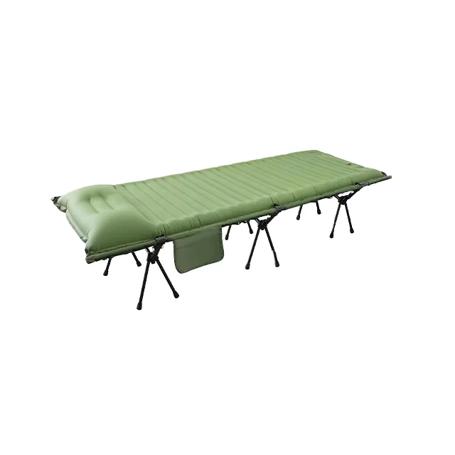 WOQI 2025 Aluminum Frame Lightweight Camping Cot Customized Portable Metal Bed for Outdoor Travel Bedroom Use Foldable Design
