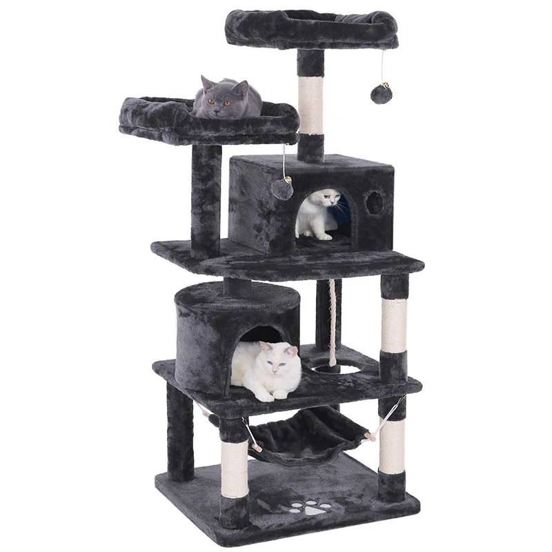 

Multi-Level Cat Tree Large Cat Condo with Sisal-Covered Platforms Scratching Board Posts Cozy Perches Stable Cat Tower