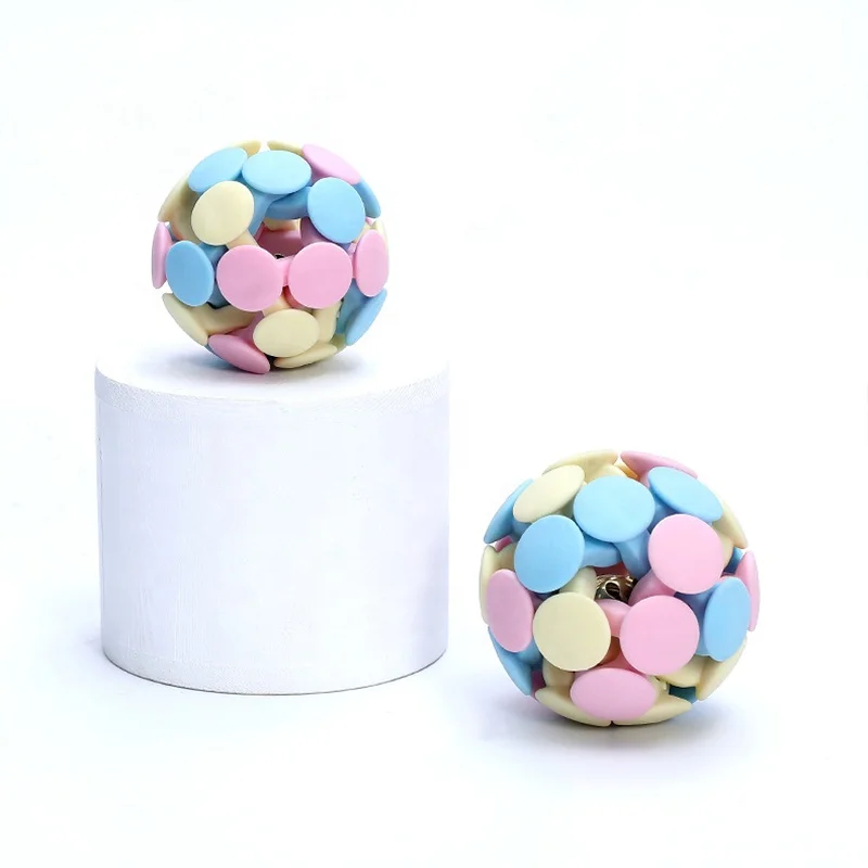 

Interactive Pet Products Cat Bite Resistance Durable Funny Bell Dog Molar Toy Balls, As picture