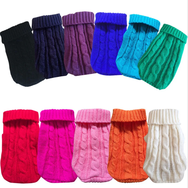 

Wholesale Winter Thickened Pet Knit Sweater Teddy Warm Pullover Jumper Dog Sweater, Green,blue and black