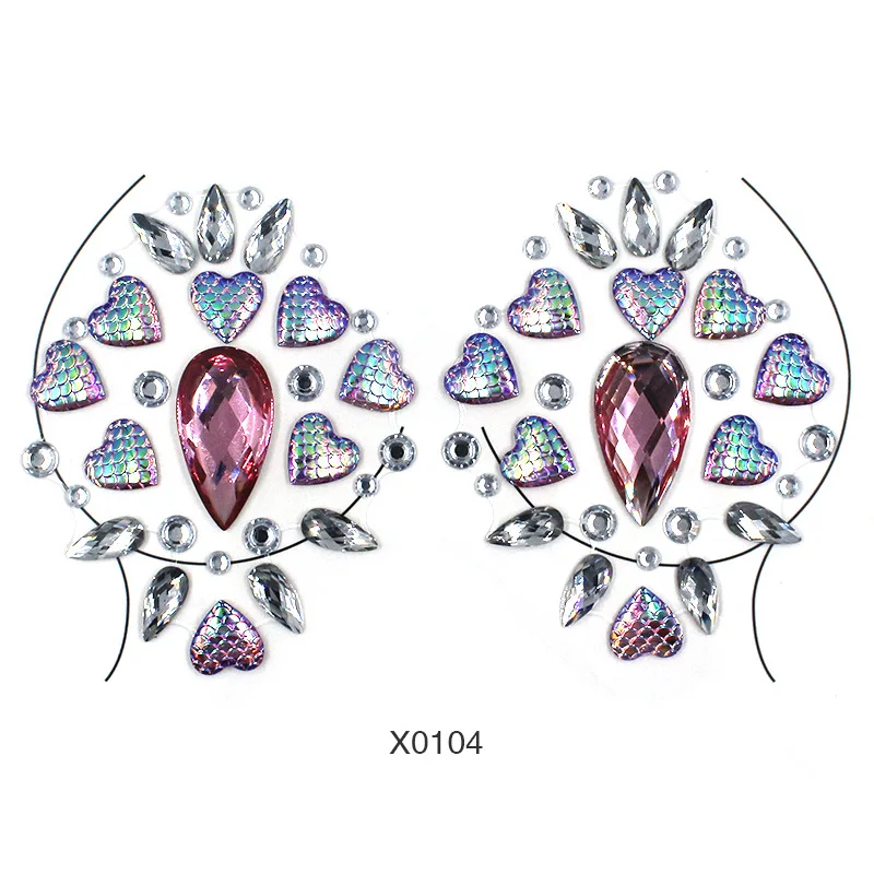 

2020 Jewel Adhesive Gem Chest Tattoo Face Neck Chest Wedding Party Body Boobs Makeup Tools Charm Sexy Decor Sticker