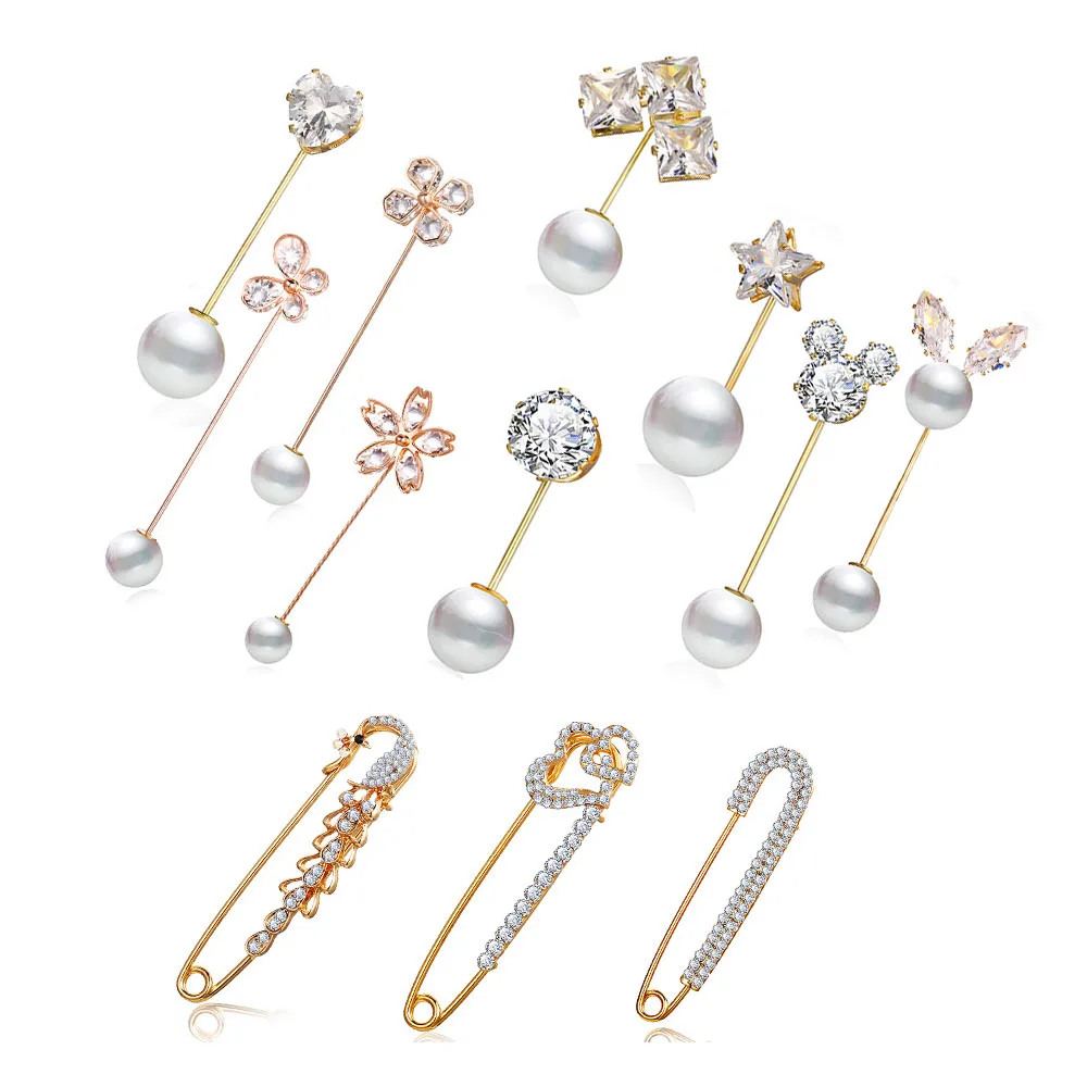 

Cheap Crystal Brooch Pin Dress Rhinestone Decoration Buckle Jewelry Brooches Women Hijab Pins Accessories