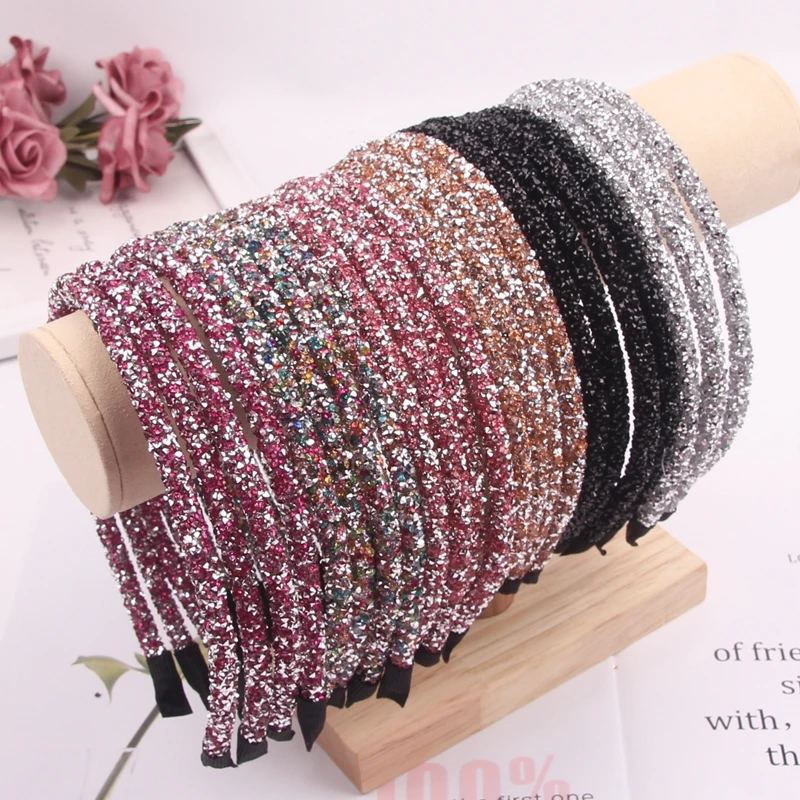 Lots New Sequins Bling Bling Hoop Girls Glitter Hairband Children Party Fashion Bands Sweet Kids Hair Accessories