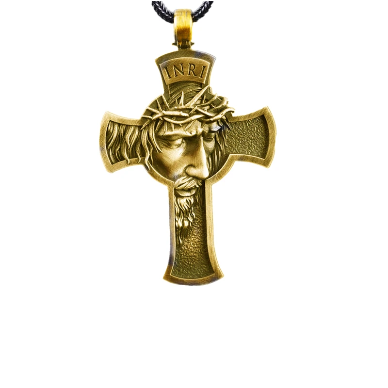

Fashion Cheap Necklace Jesus'Cross Necklace Men's Christian Pendant Suit For Men, Gold;silvery