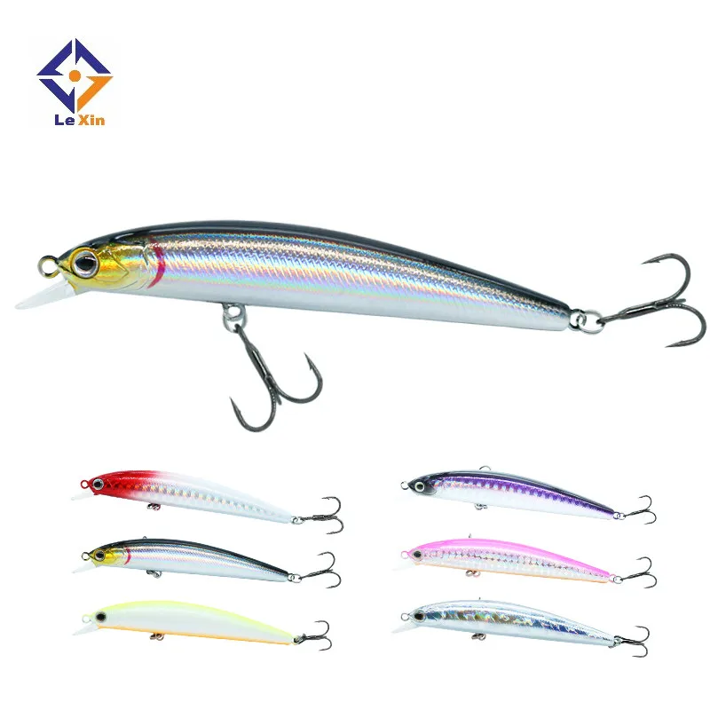 

2021 Factory direct sales Long shot 5.5g 7.5g 11.5g Sinking bass minnow hard bait plastic fresh water fishing lure, 6colors