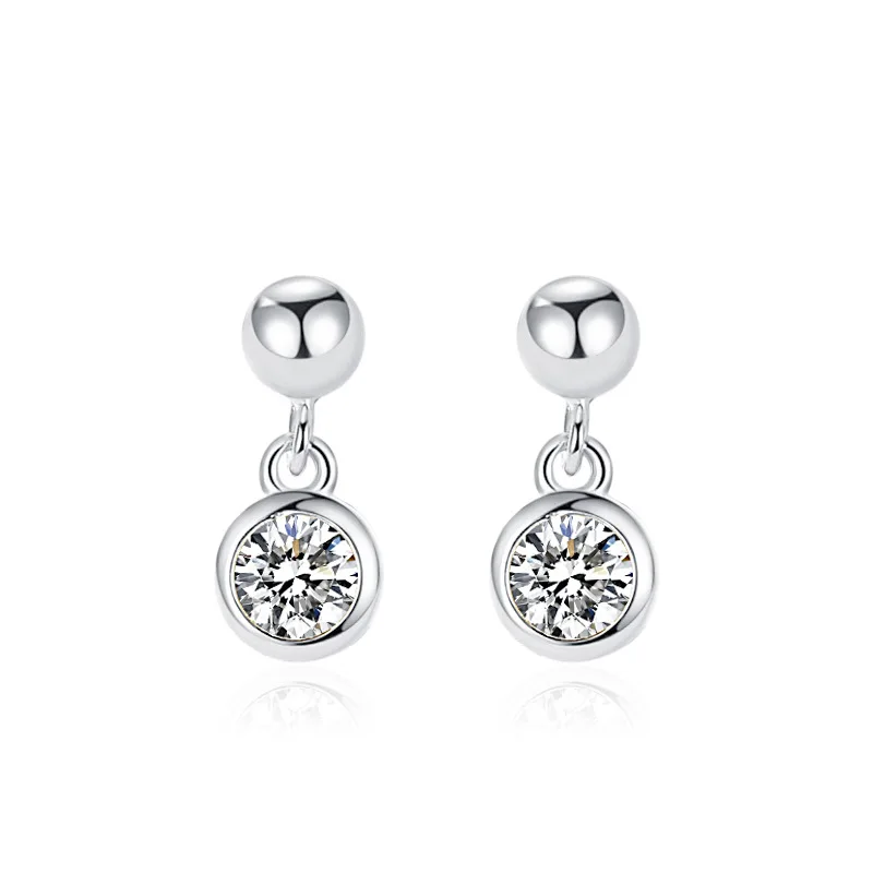 

Custom Jewelry 925 Sterling Silver Crystal Zircon Diamonds Wedding Women Earrings