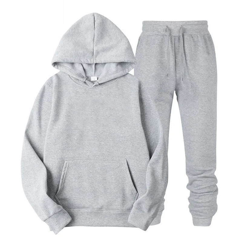 

Custom Male Fleece Set Hoodie Pant Sportswear Print Men Sweatsuit Tracksuit