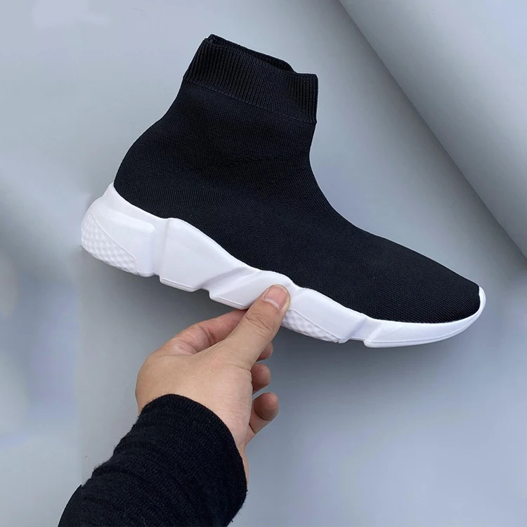

Brand Logo Custom Women and Mens Sapatillas Tenis Turnschuhe Sneakers Balencianga Sock Running Shoes, 7 colors