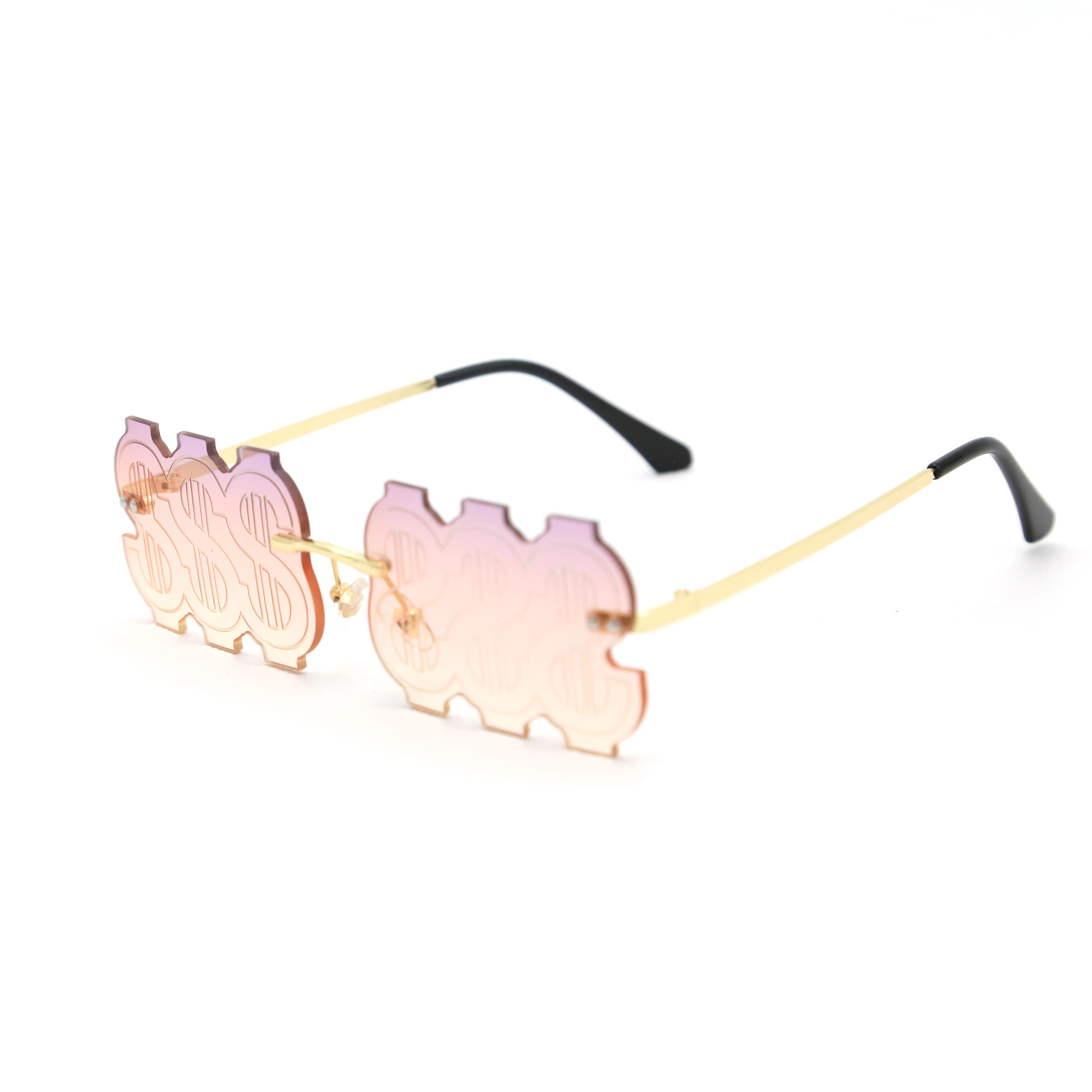 

2020 new sunglasses luxury rimless sunglasses with dollar sign trendy sunglasses