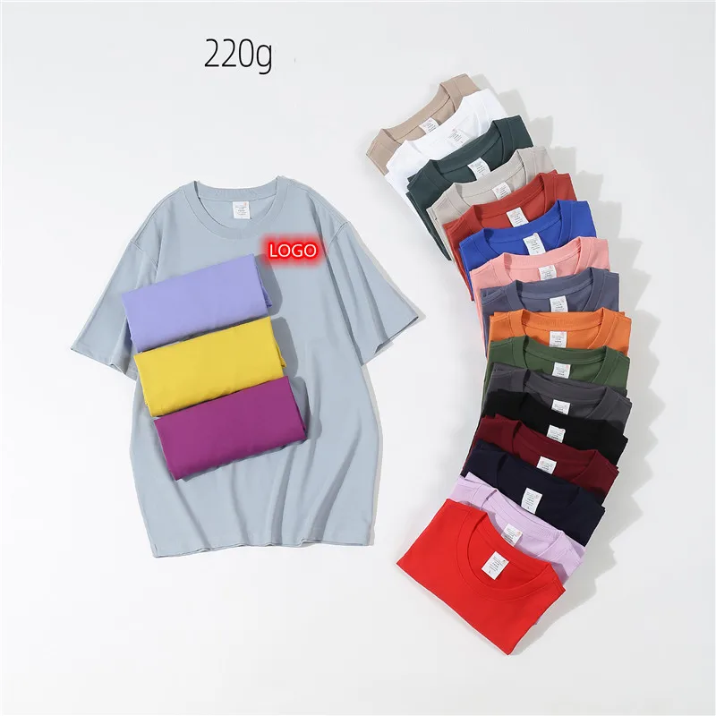 

PDEP S-5XL 100% cotton 220g Colorful Custom LOGO unisex T shirt