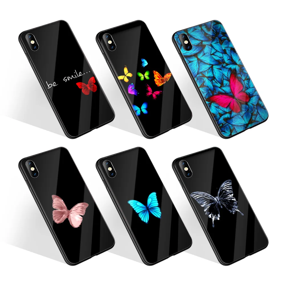 

Online Celebrity Modern Design Pretty Decorative Beautiful Butterfly TPU+PC+Tempered Glass Phone Case For Huawei P40 Pro