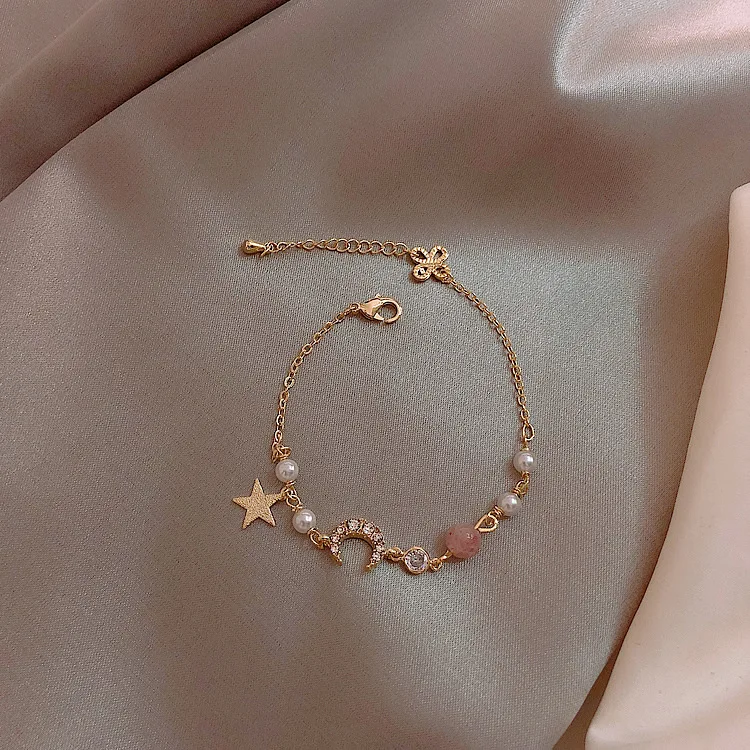 

Custom bracelet diamond star moon gemstone bracelet fashion bracelet charms