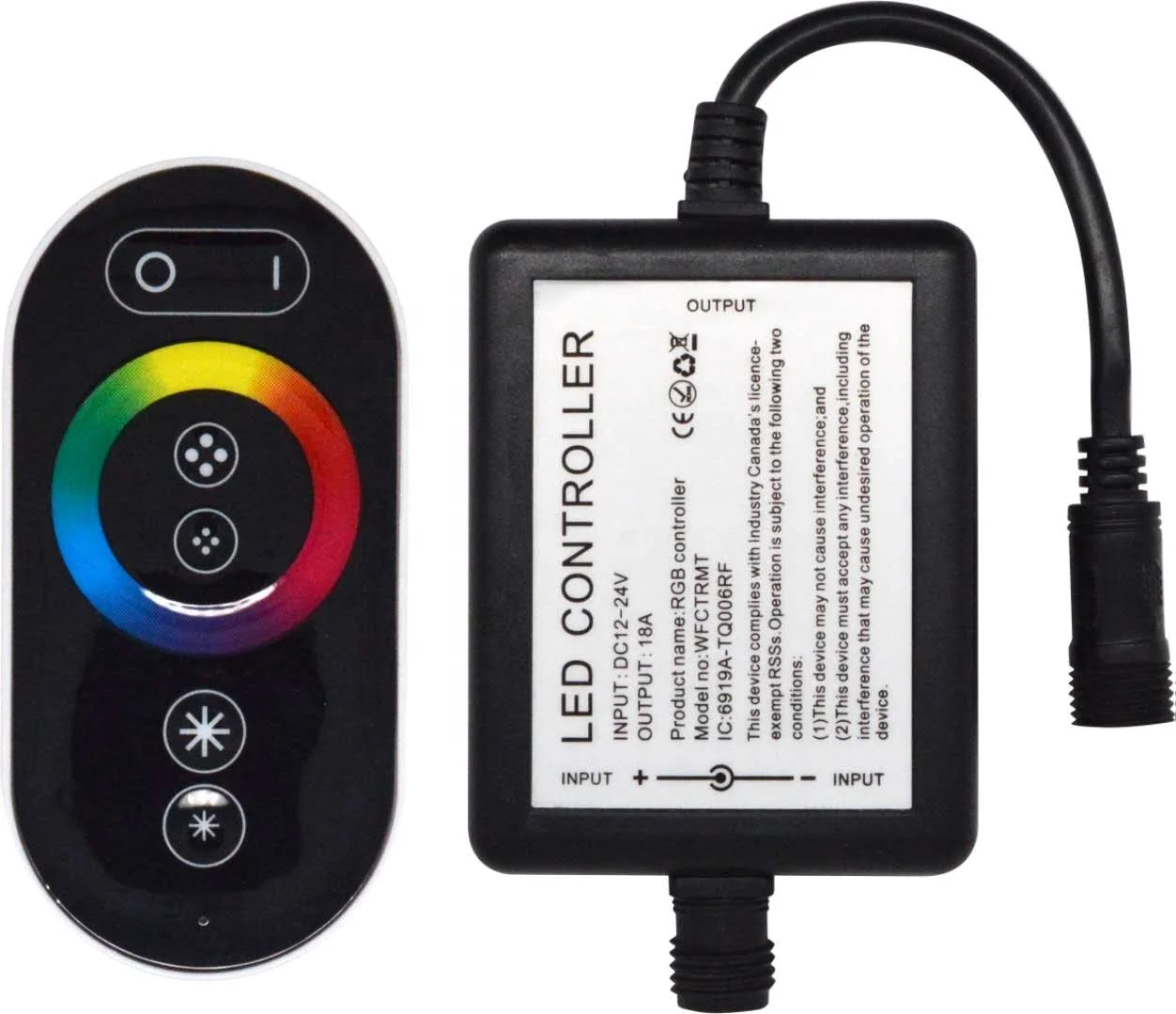 waterproof rgb controller RTS DC 12-24V 6Ax3CH 433mhz RF Rouch Remote Control IP68 RGB RGBW LED Control for LED Strip