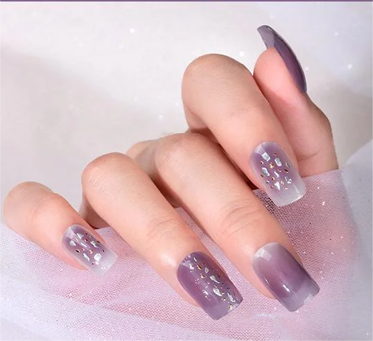 

gel nail strip sticker 3D Stamping Imitation Diamond Gradient luxury 3d gel nail sticker uv pop finger nails stickers