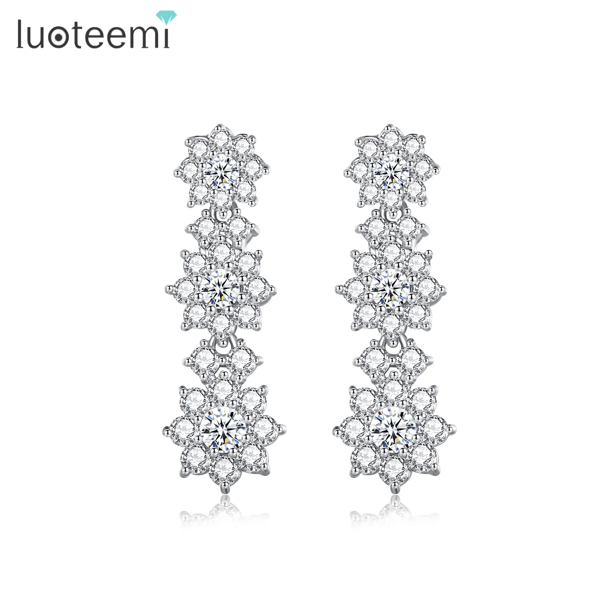 

LUOTEEMI Statement Wedding Boho 2023 Flower Earing Jewelry Drop Fashion Unique Ear Ring For Woman Designer Earrings