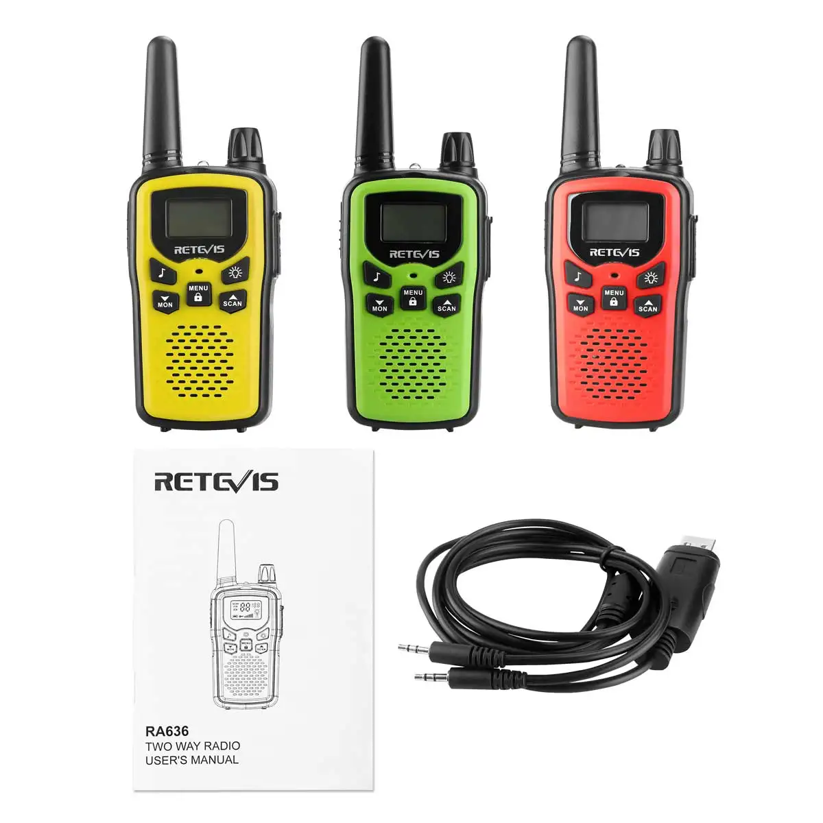 

3PACK Retevis RA636 best selling kids walkie talkie PMR446+LPD433 License-free 85CH 0.5W Handheld Two Way Radio For Children