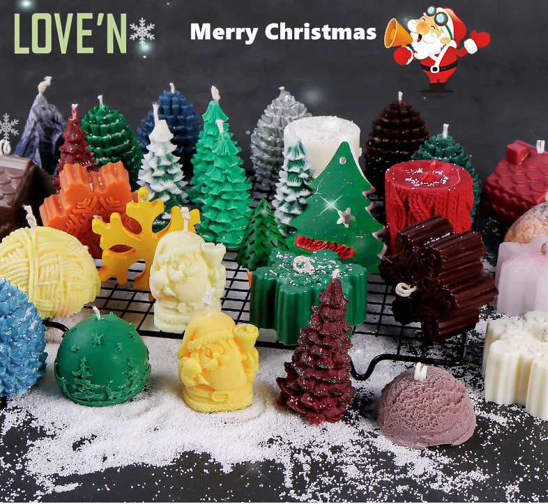 

LOVE'N LV013C Silicone Christmas tree candle molds winter home decoration mould for party Cake moulds