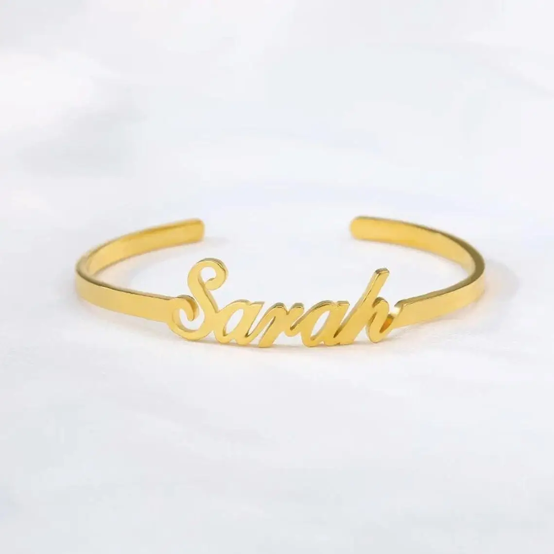

Personalised Name Bracelet Stainless Steel Custom Name Gold Bangles For Women, Silver/gold/rose gold