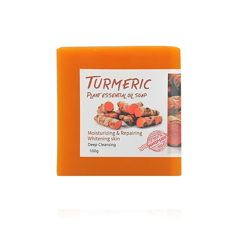 

IN STOCK Manufacturer Private Label Natural Organic Turmeric Handmade Anti Acne Herbal Tumeric soap for Clean and Clear