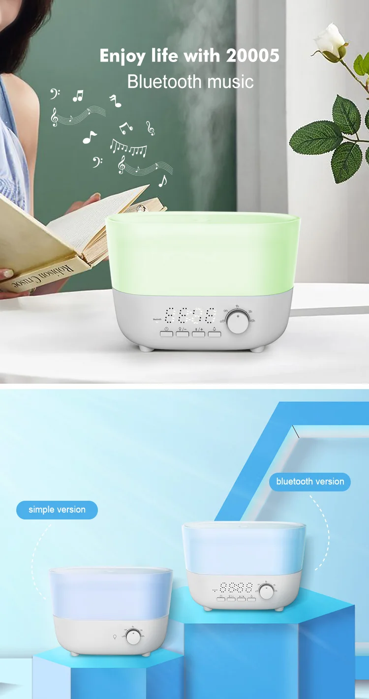 Unique Products Ultrasonic Aroma Diffuser Humidifier With Digital Clock