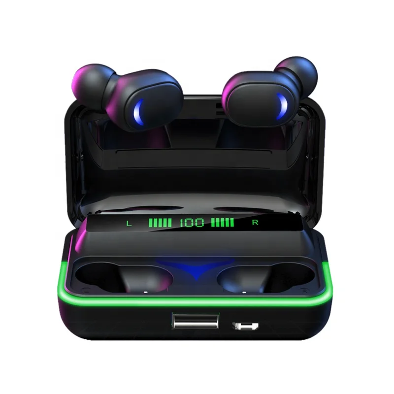 

Wholesale E10 Earhook Headset Sport Magnetic Earbuds TWS Headphone Deep Bass Earphone Mobile Phone Black Waterproof, Colors customized