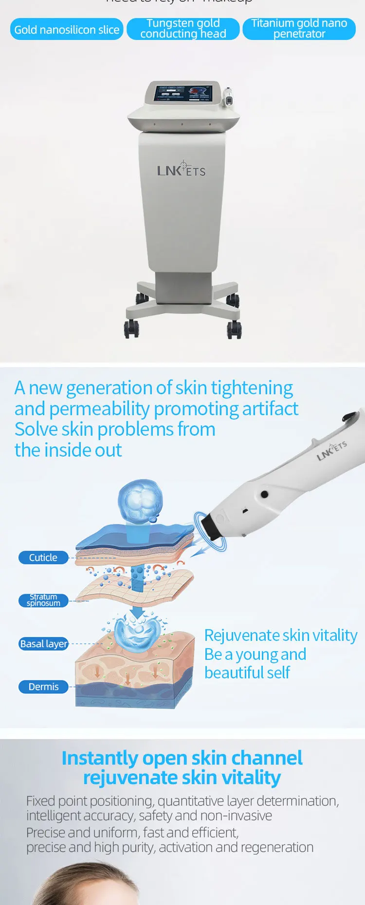 Professional Skin Rejuvenation Face Lifting Device Rf Micro Needle Microneedle Machine