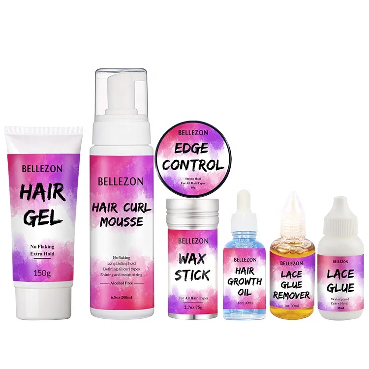 

Lace Glue Remover Hair Growth Oil Edge Control Curly Hair Mousse Wax Stick Hair Gel Care Set