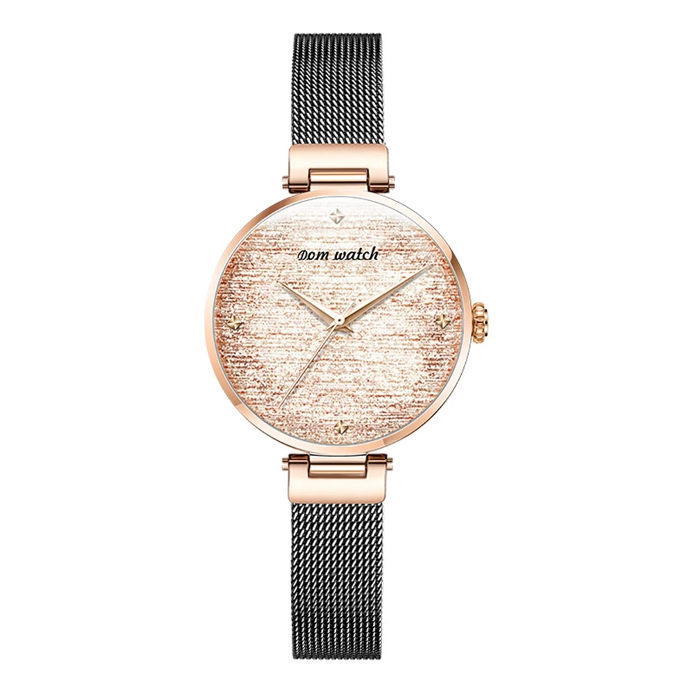 

Fashion Japan Movt Women Luxury Niche Watches Girl Student Waterproof Stainless Steel Mesh Belt Rose gold Quartz Lady Watch, 2 colors