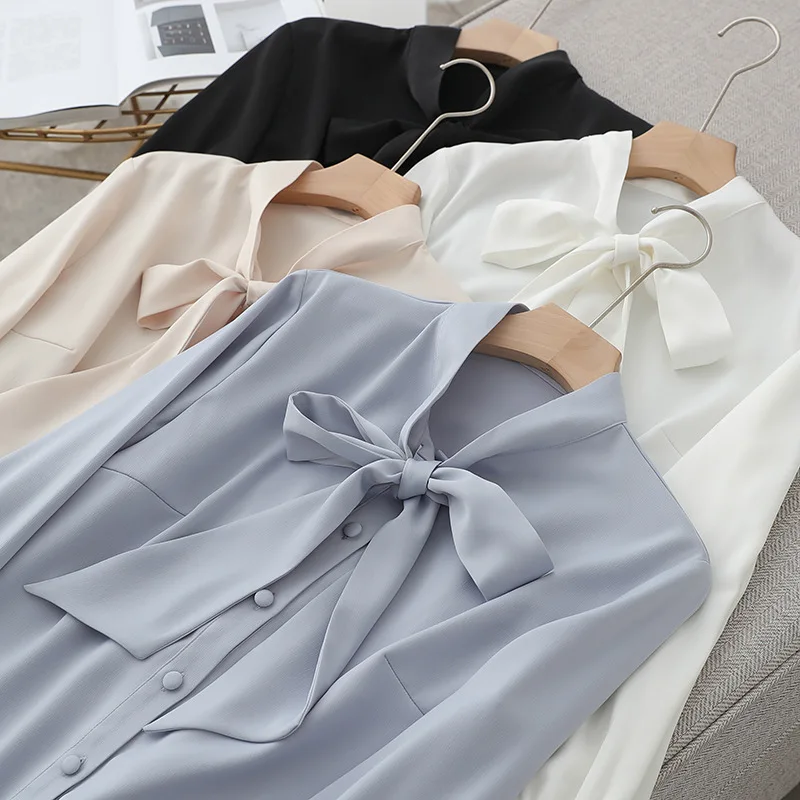 

New Fashion Casual Long-Sleeved Women Blouse Elegant Office Shirt, Shown