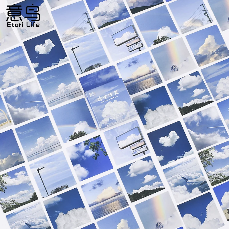 

46pcs per pack Sunny Sky Series Mini Boxed Sticker DIY Dairy Fresh art Decorative Self adhesive Scrapbooking Sticker