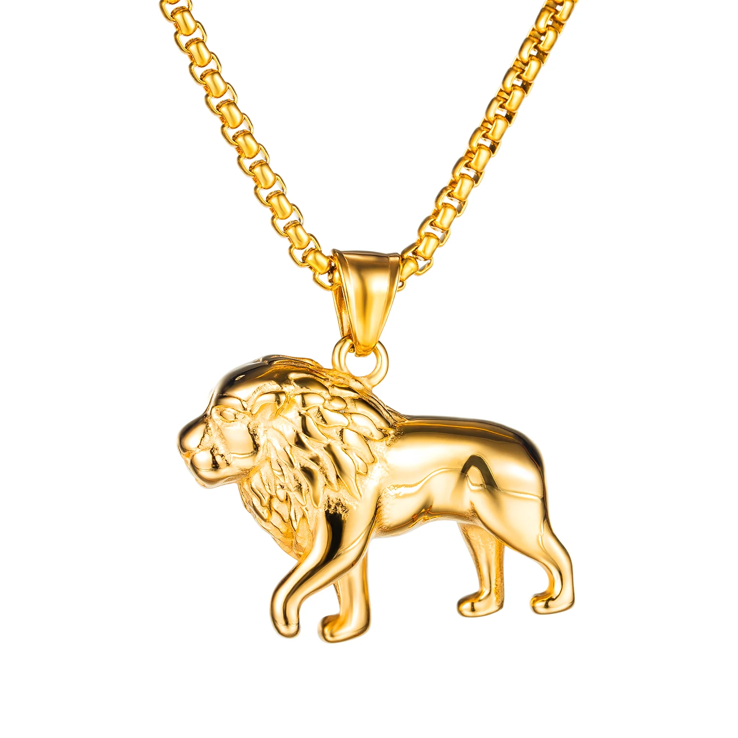 

High Polished Factory Tiger Stainless Steel Men Chain Pendant Necklace Jewelry, Gold, silver, customized color