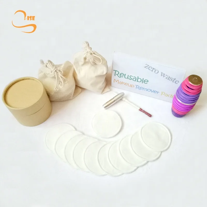 

New Arrival Eco-friendly Full Organic 3layers Washable Cosmetic Wipes Soft Bamboo Cotton Pads Reusable Makeup