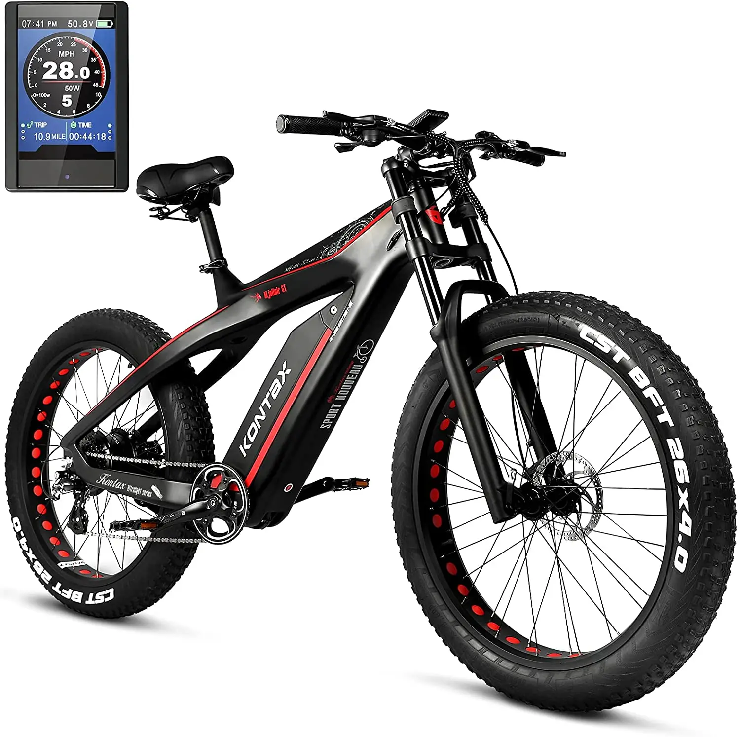 

Kontax Electric Bike Fat Tyre Bicycle Mountain Bike Dirt Jump Bafang Motor 1000W E bike, Customizable