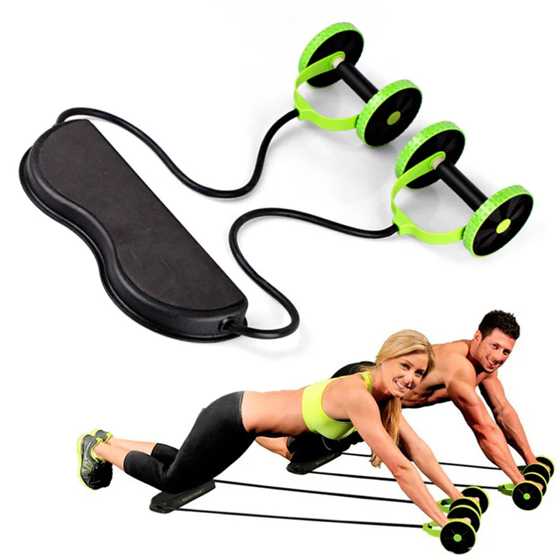 

2021 Vivanstar ST1457 Foldable 4 Wheel Roller Gym Exercise Abdominal Rollers Set