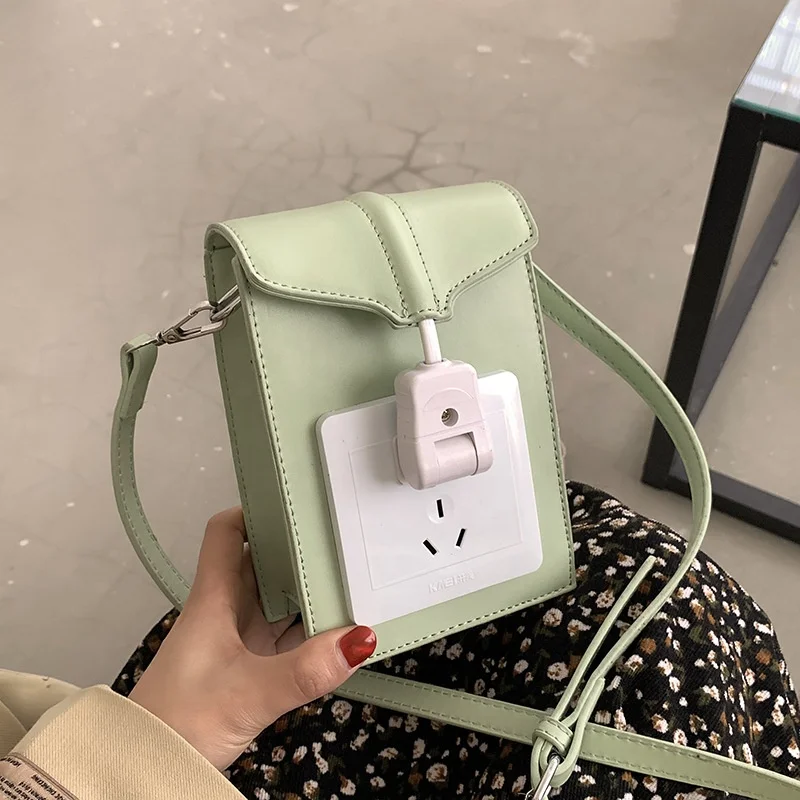 

2022 New Hot Drop Shipping Solid Color Socket Shape Bag Cross Shoulder Unique Messenger Bags Women Cute Mini Purses