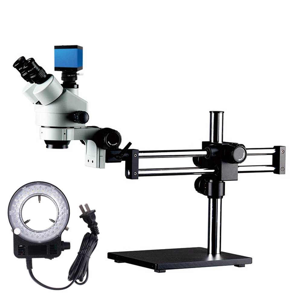 

7X-45X Double Boom Stand Zoom Trinocular Stereo Microscopio Digital Usb Microscope Digital Scanning Electron Microscope