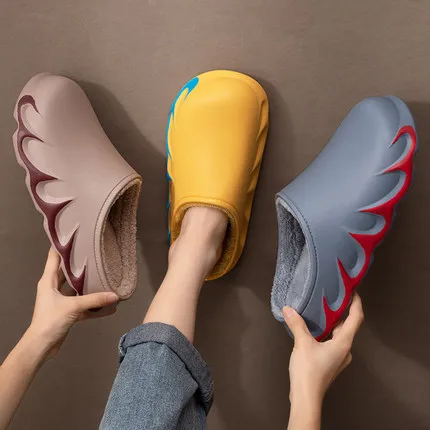 

Waterproof Non-Slip Home Fur Slippers 2021 EVA Slippers Shoes Winter Warm Indoor Outdoor Ladies Couples Shoes Slippers Eva, Customized color