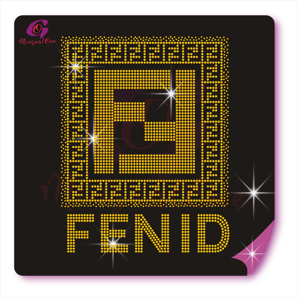 

Hot Sale Brand Letter Hotfix Rhinestone Transfer Design Popular Rhinestone Heat Transfer Motif, Select from color chart