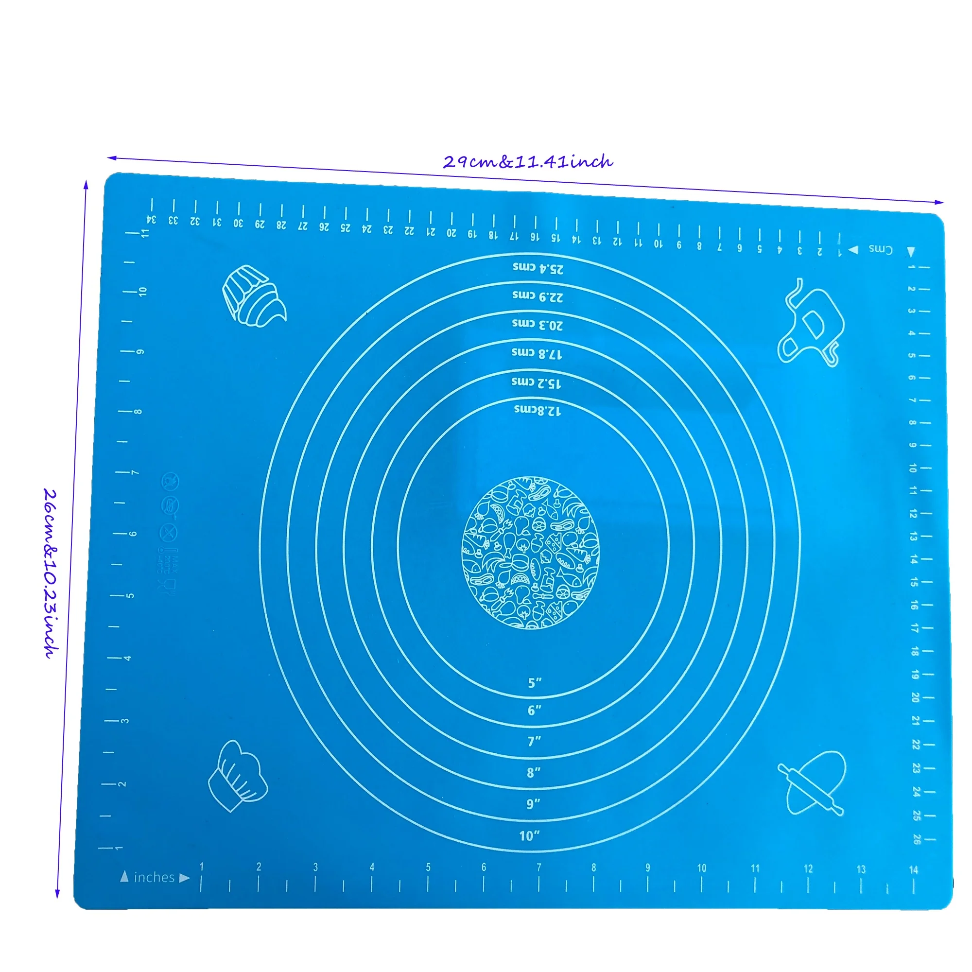 

Non-Stick Silicone Baking Pastry Mat,  Non-Slip Silicone Fondant Mat - Dough Rolling Mat with Measurement BPA Free, Custom color