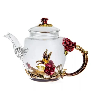 2019 400ML New Novelty Bottom Stackable Coffee Jug Gold Color Enamel Handle Coffee Jug