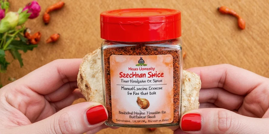 Mahlen von Szechuan-Pfefferkörnern im Mörser