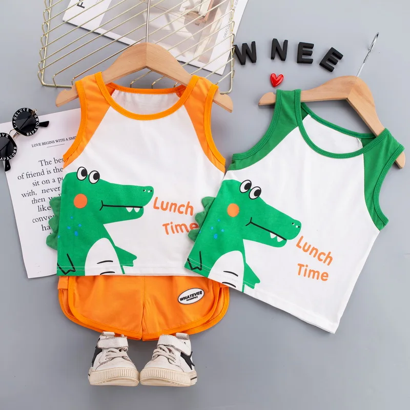 

Boy's round-necked T-shirt suit short-sleeved summer suit for 2 year old boy's dress for the day