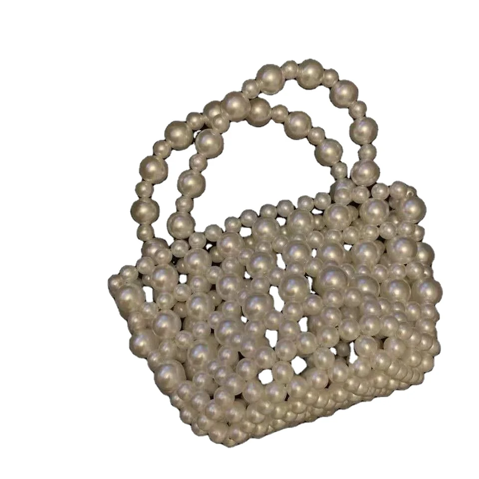 

French lovely handmade pearl bag pearl portable bucket bag fairy bag